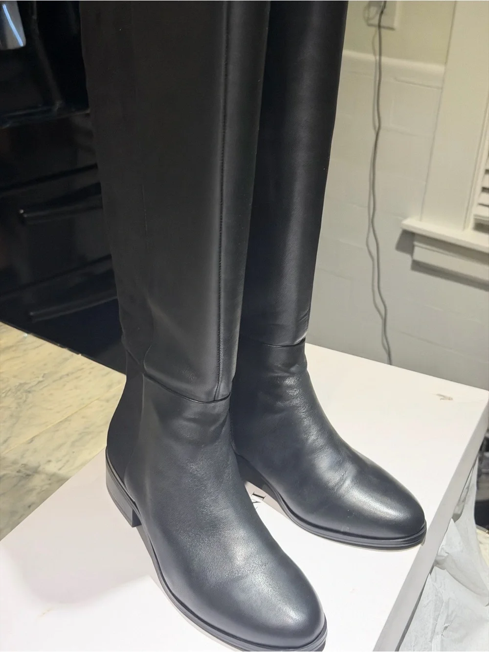 Alfani Black Over-The-Knee Leather Boots